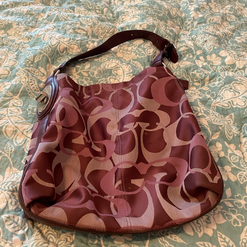 Burgundy Coach shoulder bag